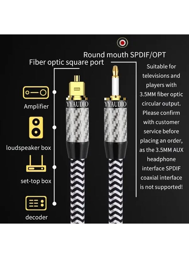 YYAUDIO HIFI كابل صوتي بصري توزلينك SPDIF 2 متر مربع إلى دبوس لمكبر الصوت، مشغل Blu-ray، DVD، Xbox، PS4 - Image 3